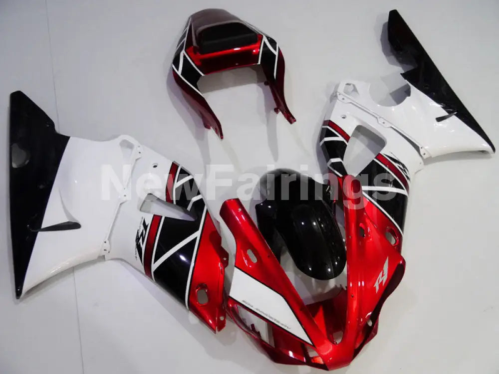 Red and White Black Factory Style - YZF-R1 00-01 Fairing