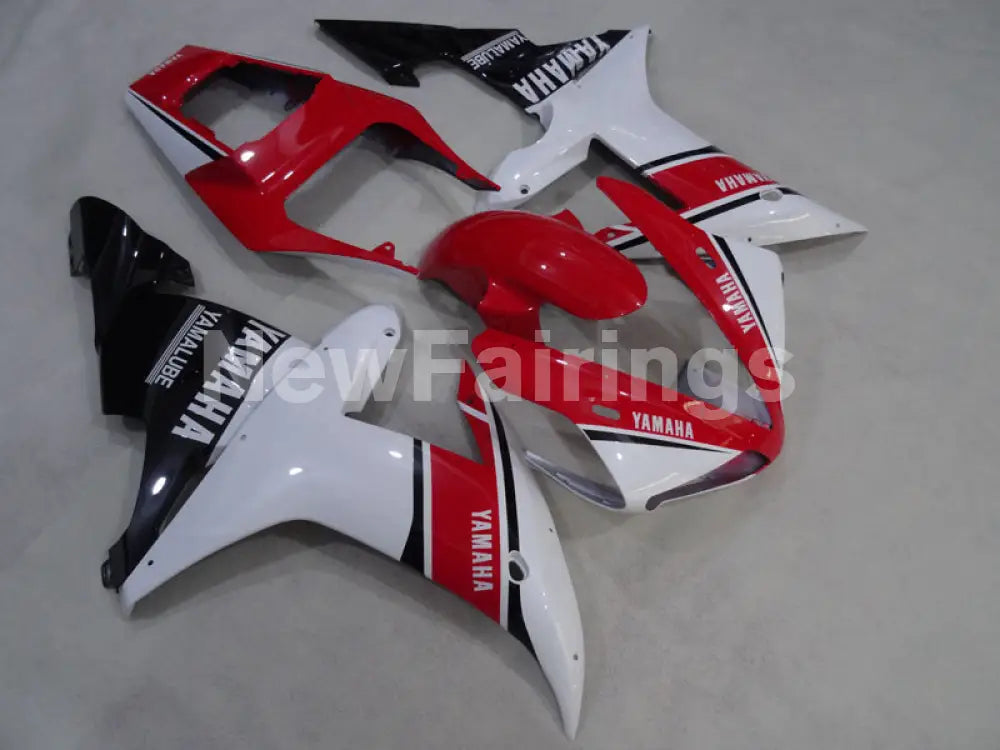 Red and White Black Factory Style - YZF-R1 02-03 Fairing