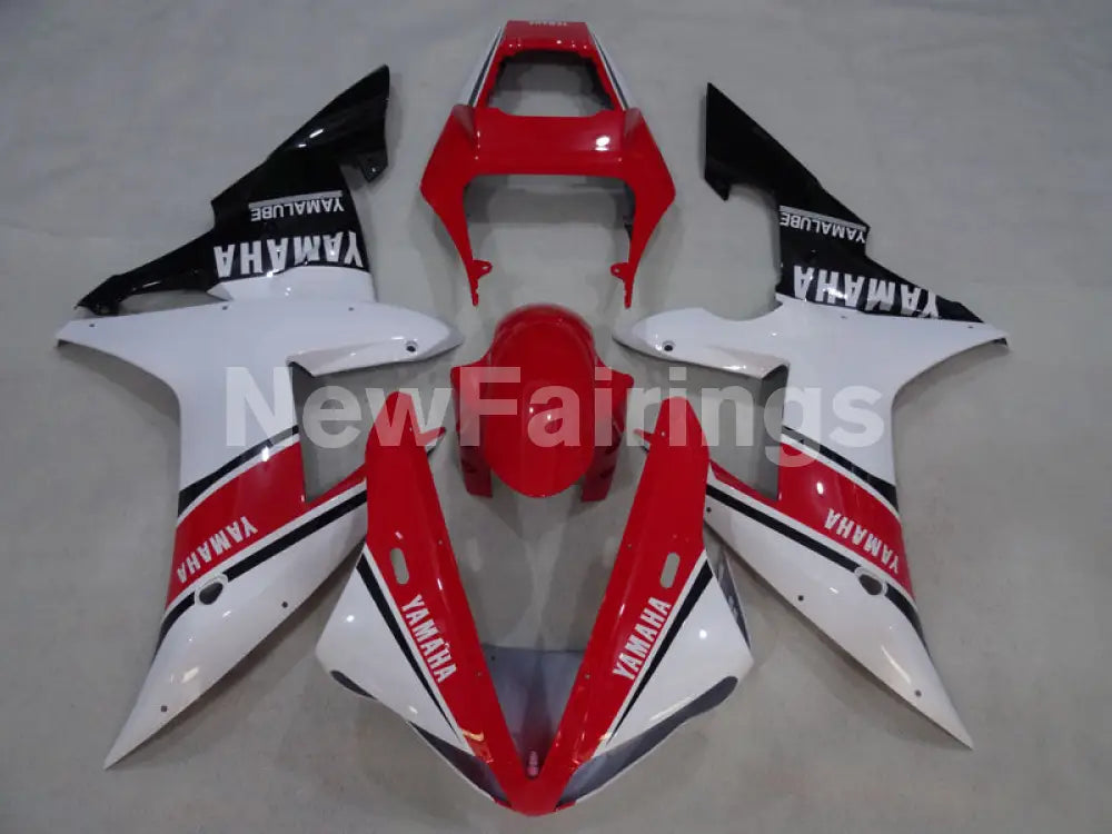 Red and White Black Factory Style - YZF-R1 02-03 Fairing