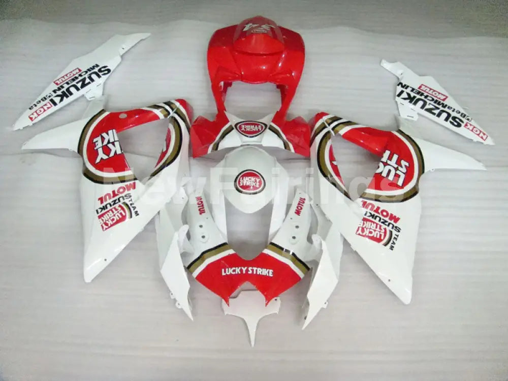 Red and White Lucky Strike - GSX-R600 08-10 Fairing Kit