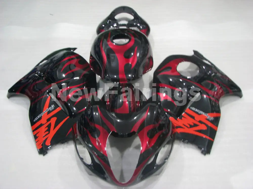 Red and Black Flame - GSX1300R Hayabusa 99-07 Fairing Kit