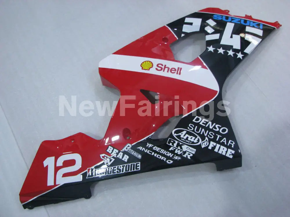 Red and Black White Factory Style - GSX-R600 04-05 Fairing