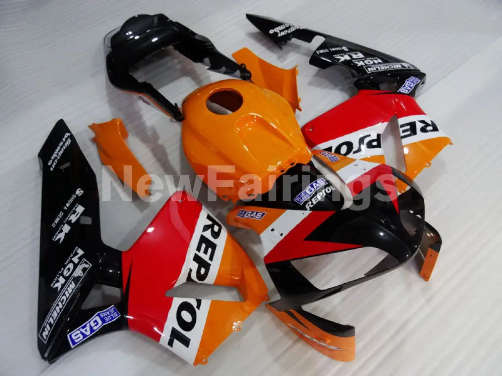 Red Orange and Black Repsol - CBR600RR 03-04 Fairing Kit -