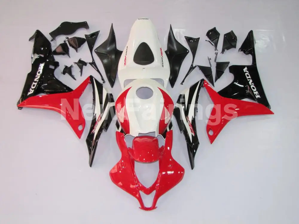 Red and White Black Factory Style - CBR600RR 07-08 Fairing