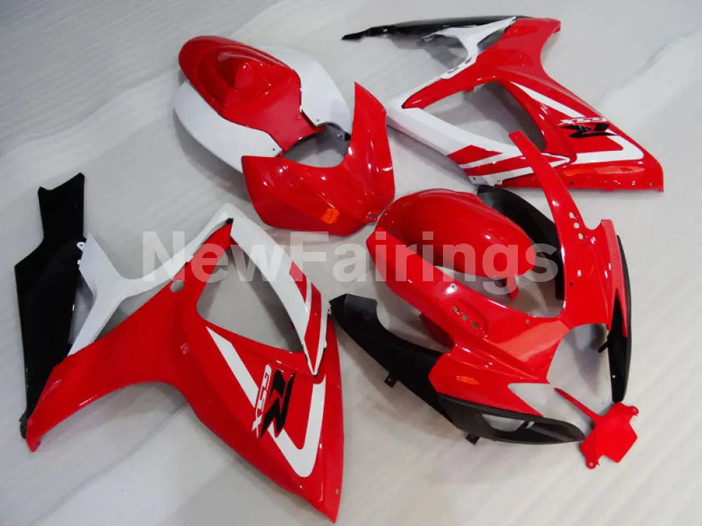 Red and White Black Factory Style - GSX-R600 06-07 Fairing