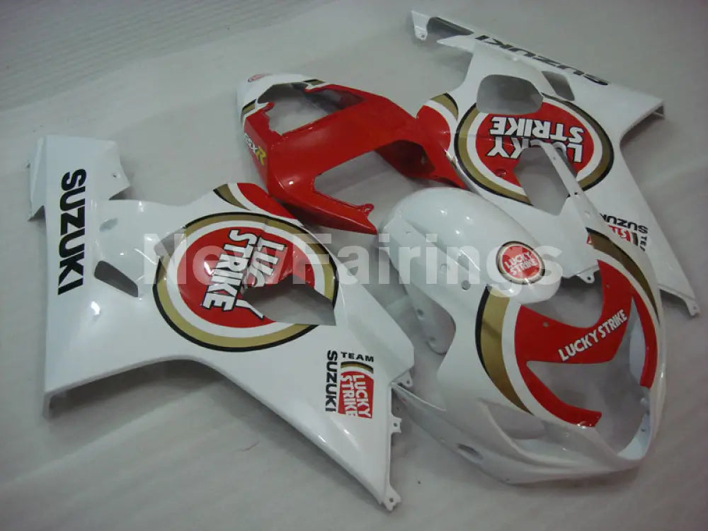 Red and White Lucky Strike - GSX-R750 04-05 Fairing Kit