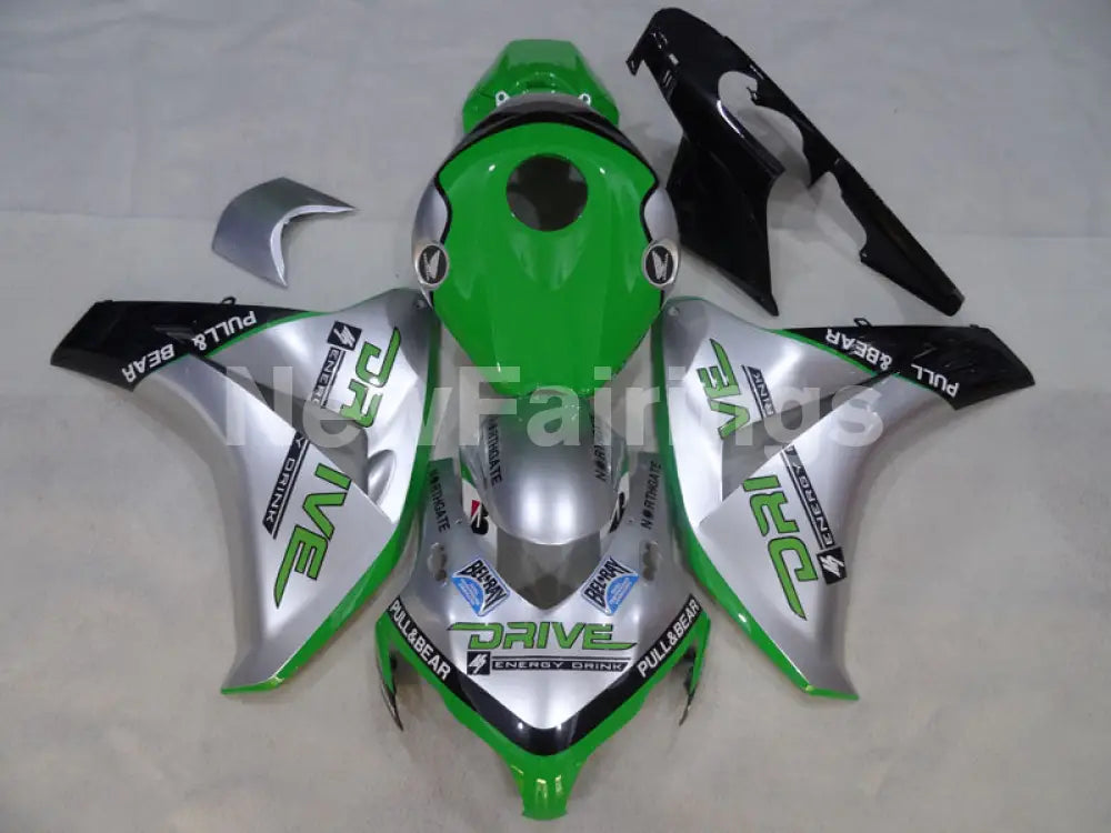 Silver and Green DRIVE - CBR1000RR 08-11 Fairing Kit -