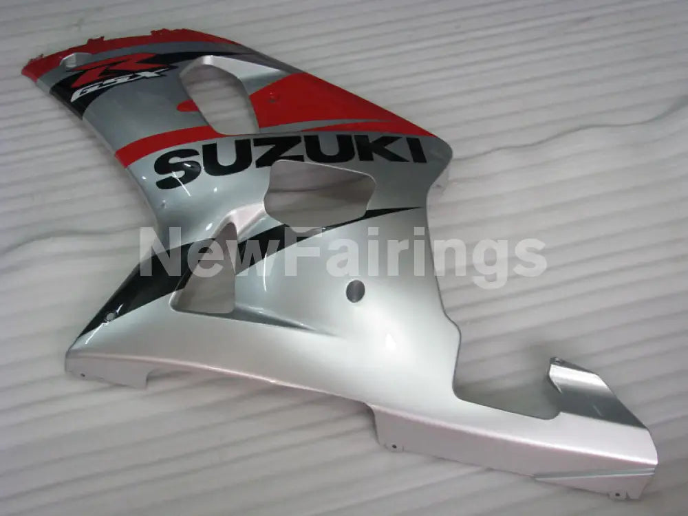 Silver and Red Black Factory Style - GSX-R600 01-03 Fairing