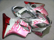 Charger l&#39;image dans la galerie, Silver and Red Pink Flame - CBR600 F4i 01-03 Fairing Kit -