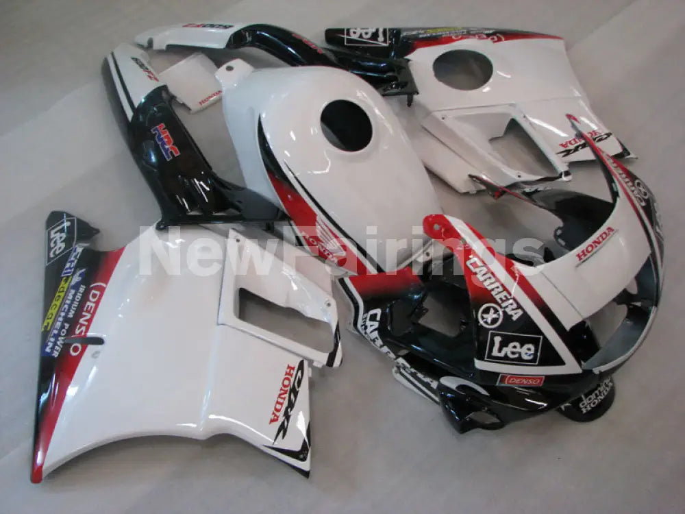 White and Black Red Lee - CBR600 F2 91-94 Fairing Kit -