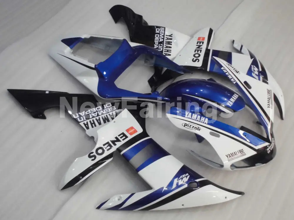 White and Blue Black ENEOS - YZF-R1 02-03 Fairing Kit