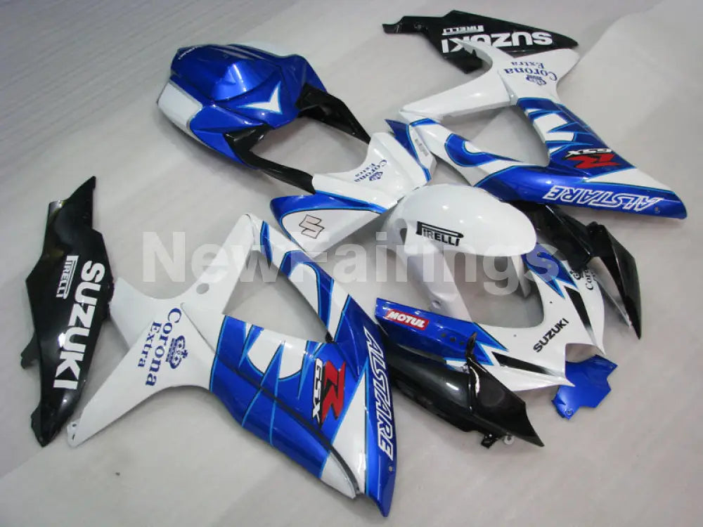 White and Blue Corona - GSX-R600 08-10 Fairing Kit