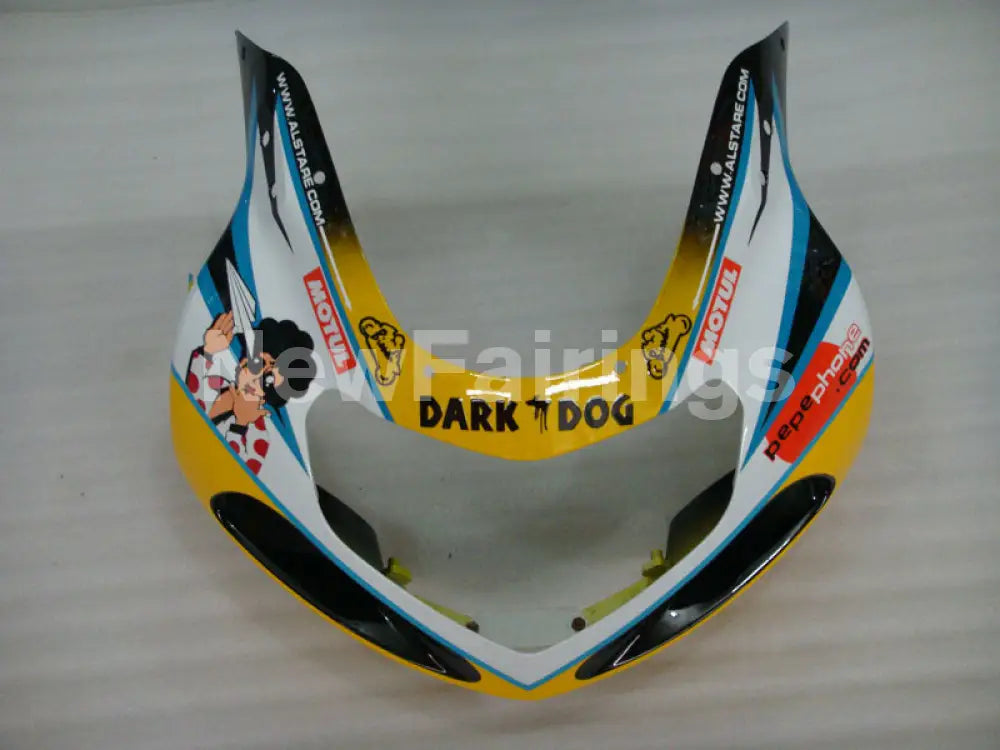 White and Blue Yellow Dark Dog - GSX-R750 00-03 Fairing Kit