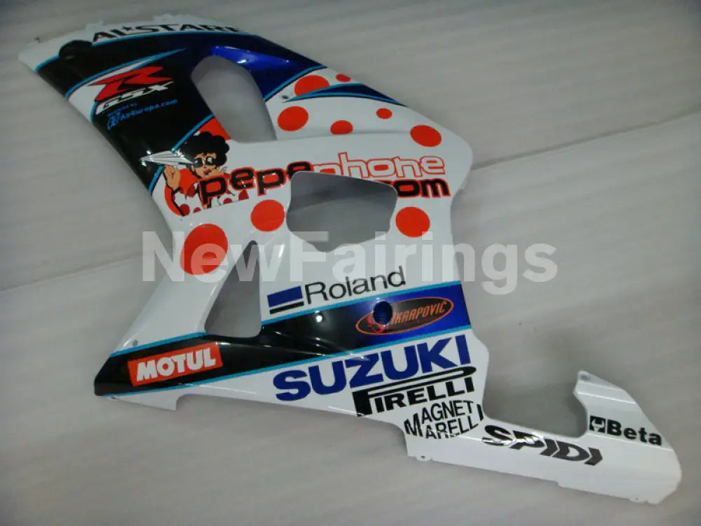 White and Blue Yellow Dark Dog - GSX-R750 00-03 Fairing Kit