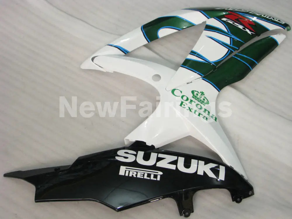 White and Green Corona - GSX-R600 08-10 Fairing Kit