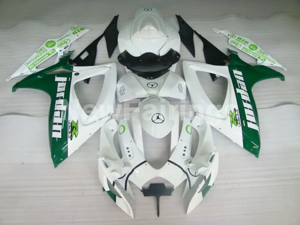 White and Green Jordan - GSX-R600 06-07 Fairing Kit -