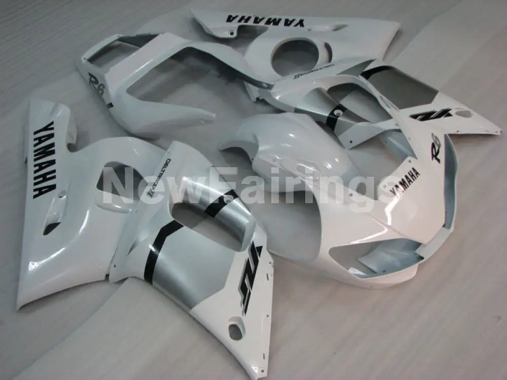 White and Silver Factory Style - YZF-R6 98-02 Fairing Kit Vehicles & Parts > Vehicle Parts & Accessories > Motor