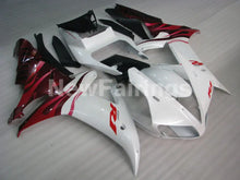 Charger l&#39;image dans la galerie, White and Wine Red Flame - YZF-R1 02-03 Fairing Kit