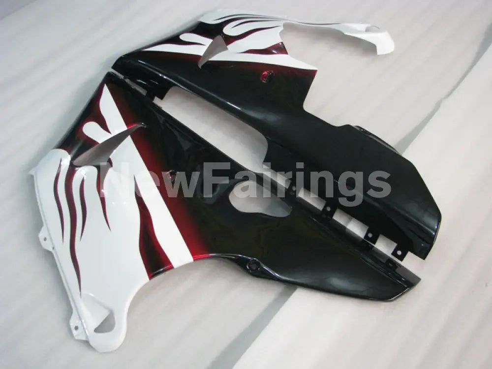 White and Wine Red Flame - YZF-R1 98-99 Fairing Kit