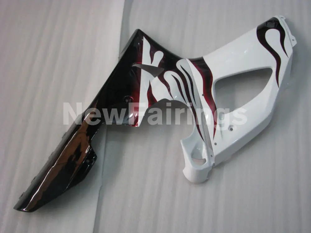 White and Wine Red Flame - YZF-R1 98-99 Fairing Kit