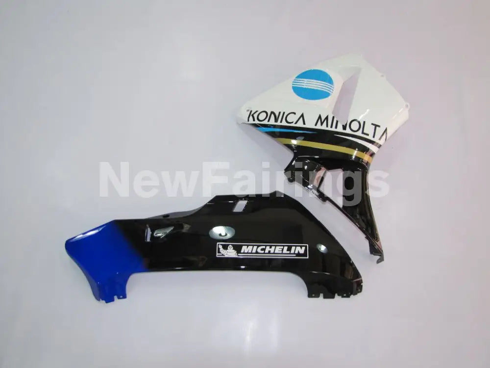 White and Black Blue Konica Minolta - CBR600RR 03-04 Fairing