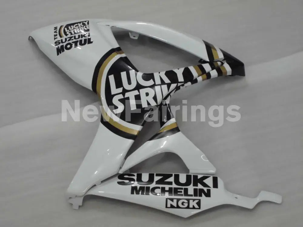 White and Black Lucky Strike - GSX-R750 06-07 Fairing Kit