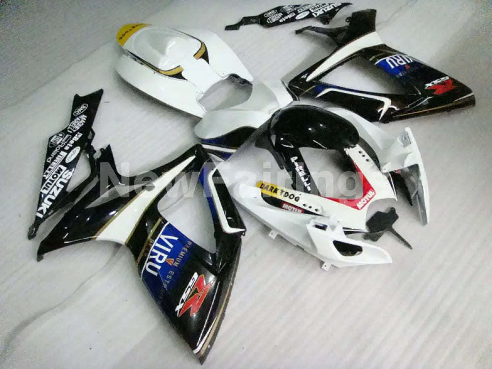 White and Blue Black Dark Dog - GSX-R600 06-07 Fairing Kit