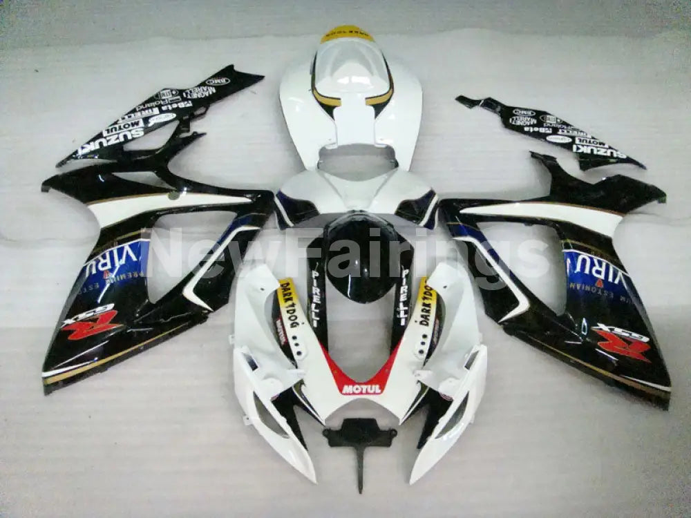 White and Blue Black Dark Dog - GSX-R600 06-07 Fairing Kit