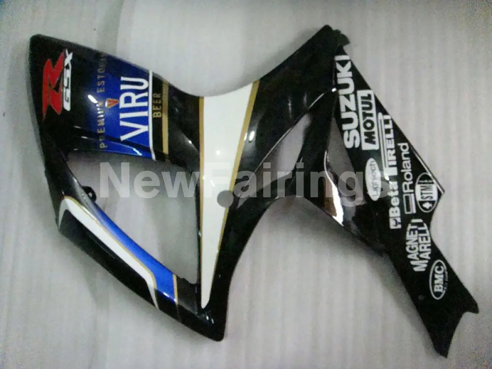 White and Blue Black Dark Dog - GSX-R600 06-07 Fairing Kit