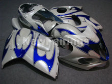 Charger l&#39;image dans la galerie, White and Blue Flame - GSX1300R Hayabusa 08-20 Fairing Kit