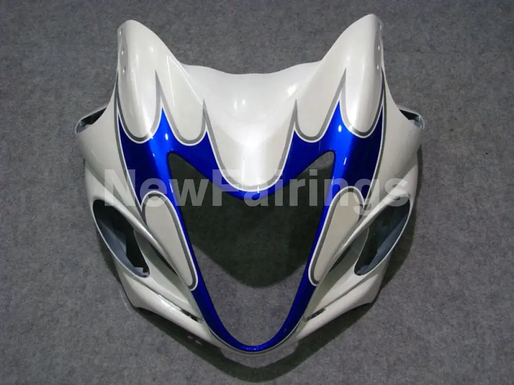 White and Blue Flame - GSX1300R Hayabusa 08-20 Fairing Kit