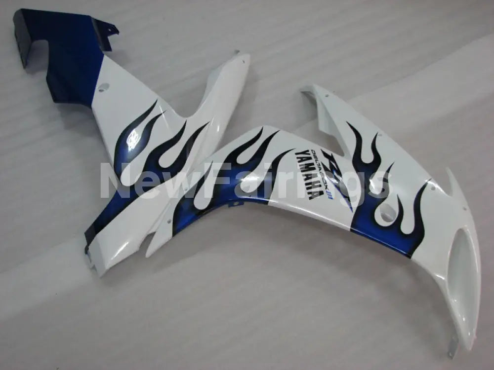 White and Blue Flame - YZF-R1 04-06 Fairing Kit - Vehicles