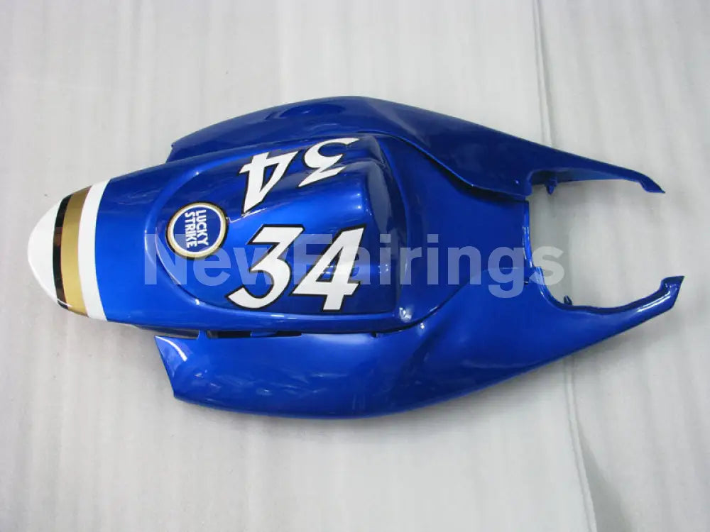 White and Blue Lucky Strike - GSX-R750 06-07 Fairing Kit