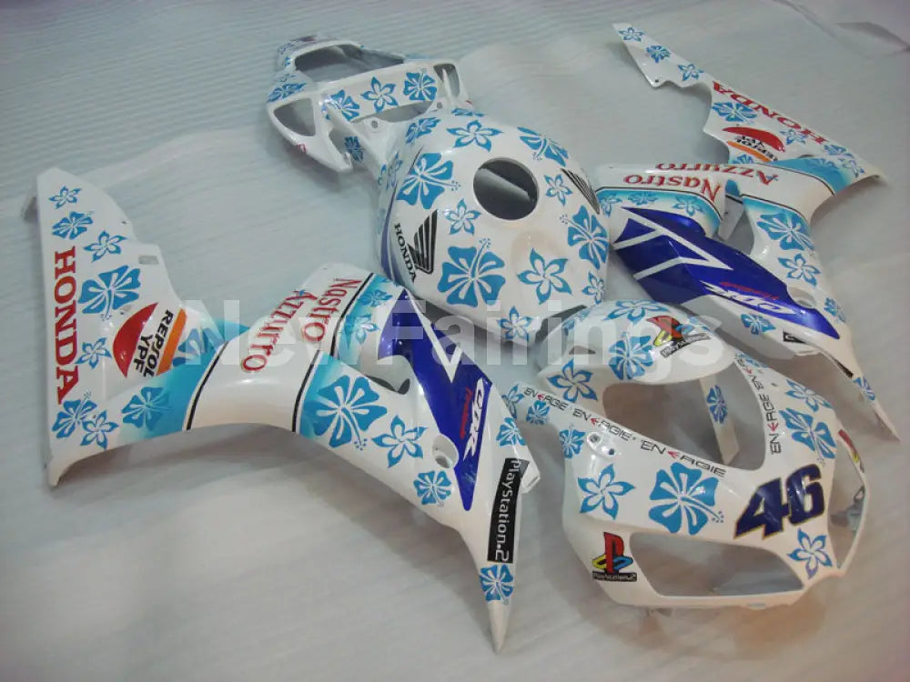 White and Blue Nastro Azzurro - CBR1000RR 06-07 Fairing Kit