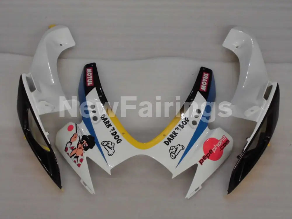 White and Blue Red Dark Dog - GSX-R750 06-07 Fairing Kit