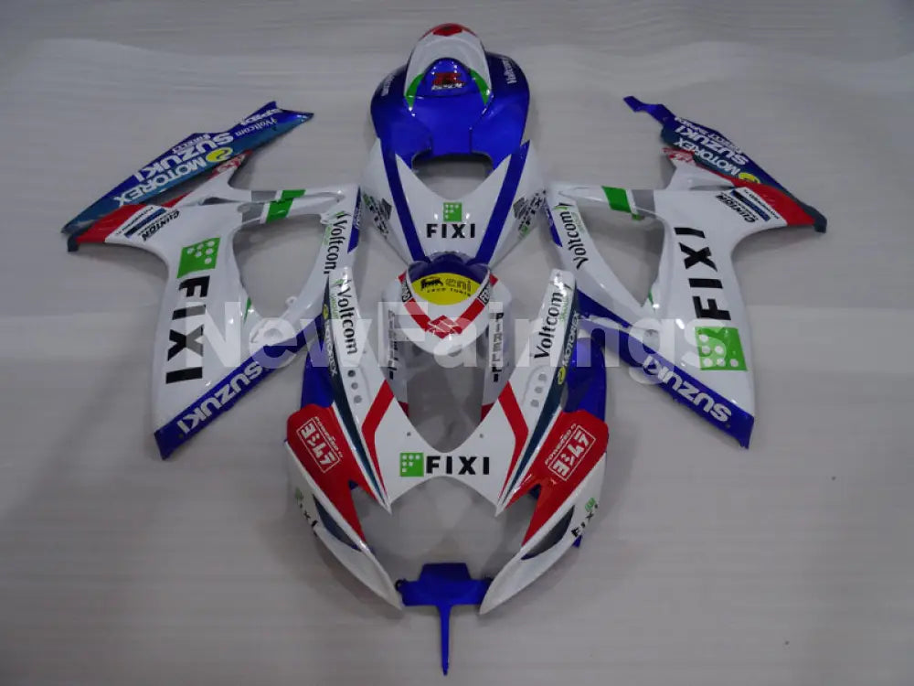 White and Blue Red MOTOREX - GSX-R750 06-07 Fairing Kit