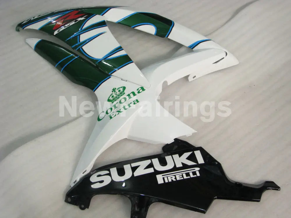 White and Green Corona - GSX-R750 08-10 Fairing Kit