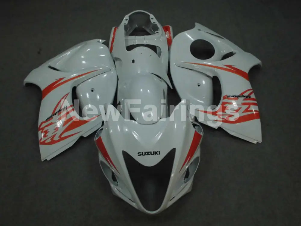 White with orange decals Factory Style - GSX1300R Hayabusa