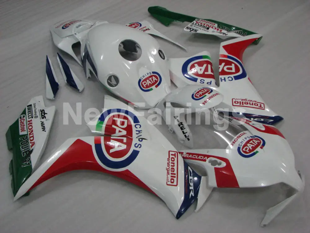 White and Red Green PATA - CBR1000RR 12-16 Fairing Kit -