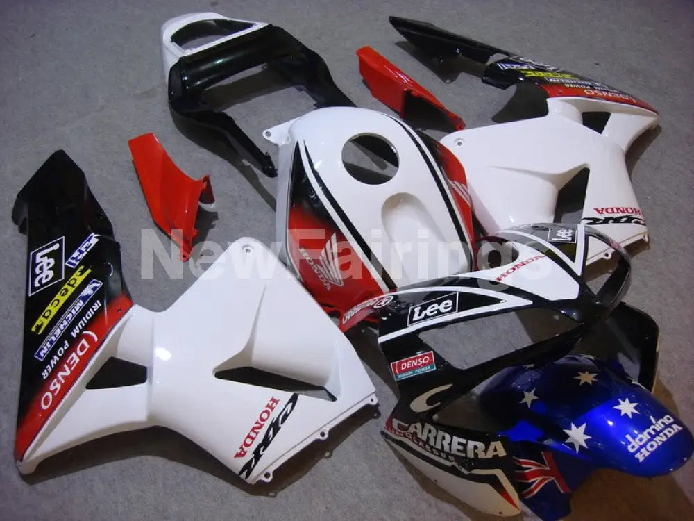 White and Red Lee - CBR600RR 03-04 Fairing Kit - Vehicles &