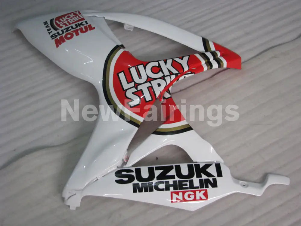 White and Red Lucky Strike - GSX-R600 06-07 Fairing Kit -