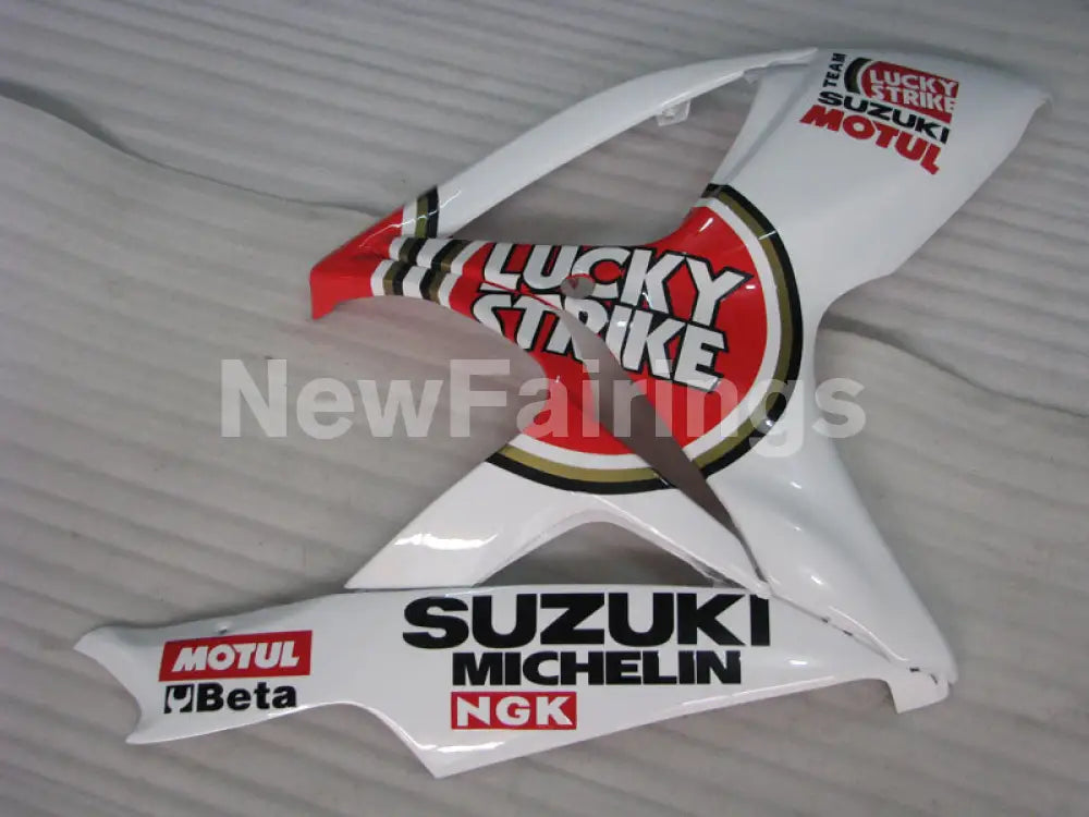 White and Red Lucky Strike - GSX-R750 06-07 Fairing Kit