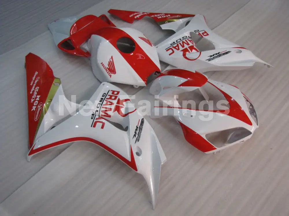 White and Red PRAMAC - CBR1000RR 06-07 Fairing Kit -