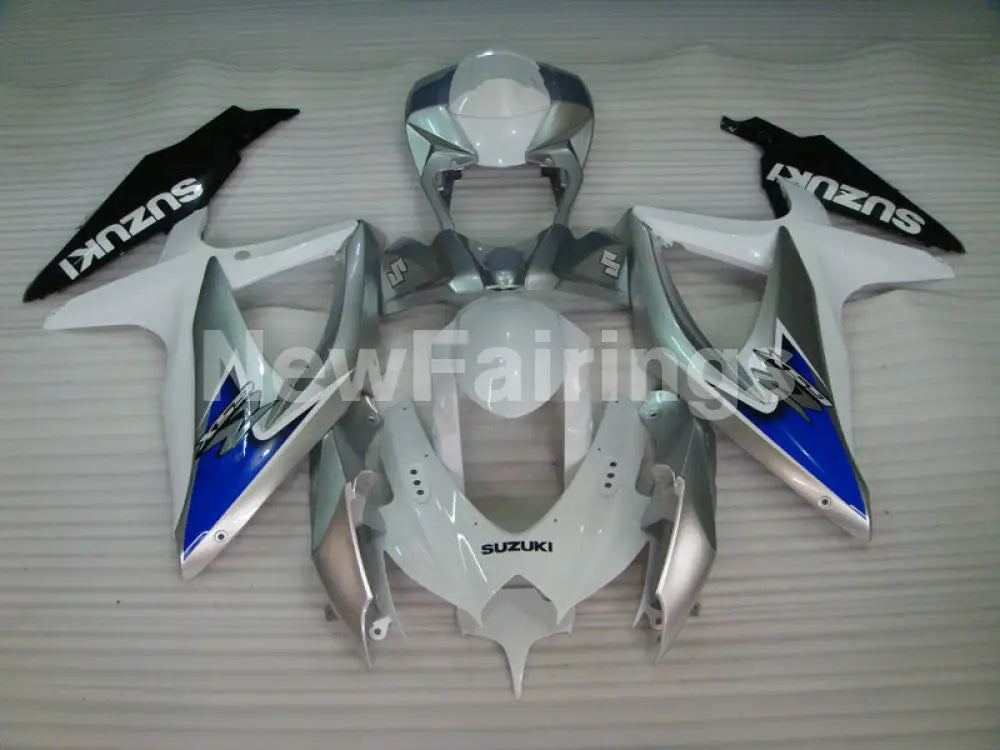 White and Silver Blue Factory Style - GSX-R600 08-10