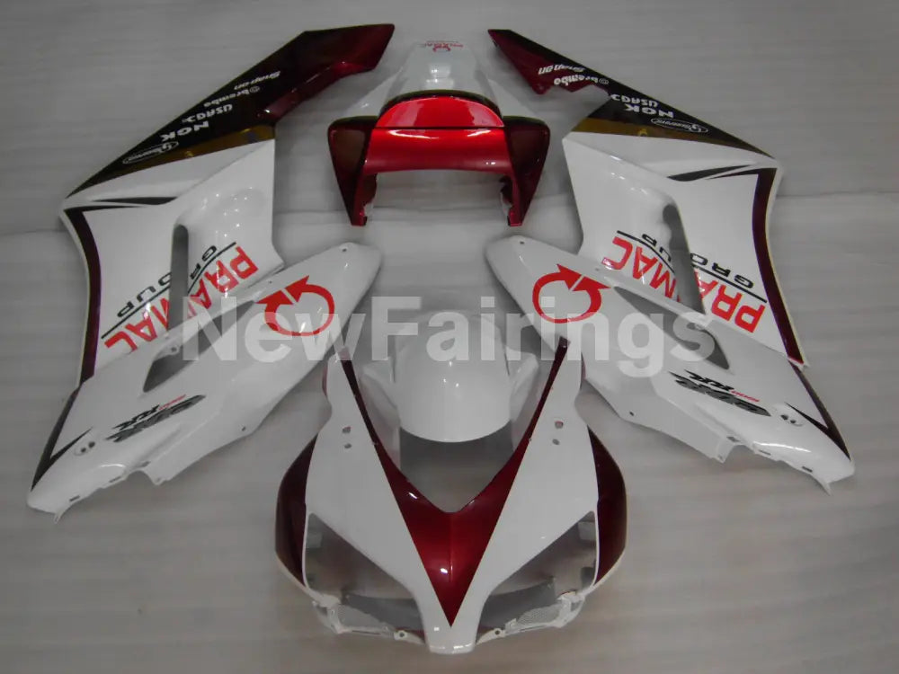 White and Wine Red PRAMAC - CBR1000RR 04-05 Fairing Kit -