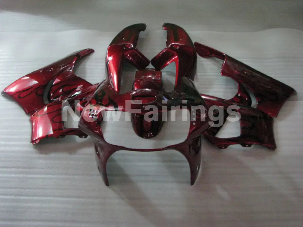 Wine Red and Black Flame - CBR 919 RR 98-99 Fairing Kit -