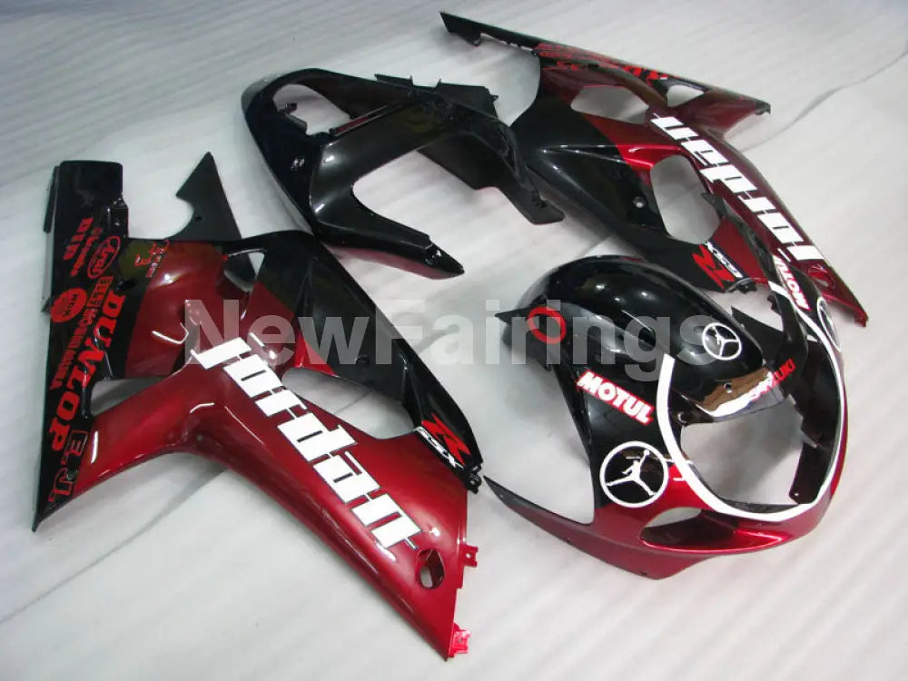 Wine Red and Black Jordan - GSX-R750 00-03 Fairing Kit