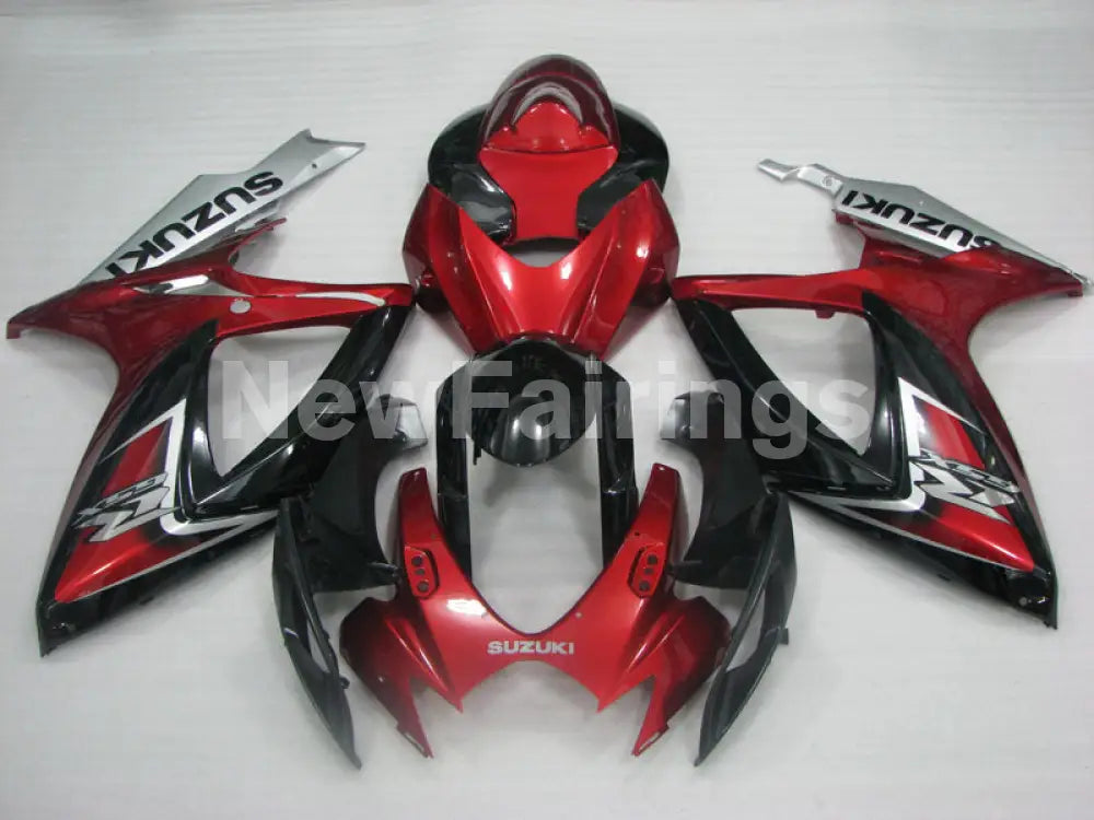 Wine Red and Black Silver Factory Style - GSX-R600 06-07