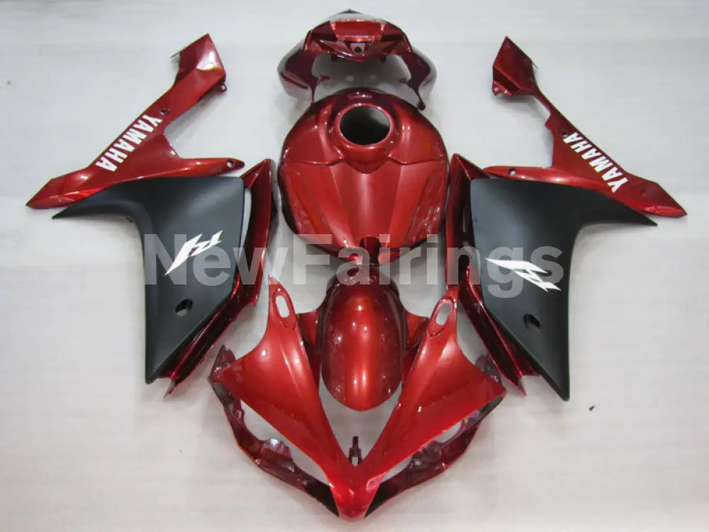 Wine Red Matte Black Factory Style - YZF-R1 07-08 Fairing