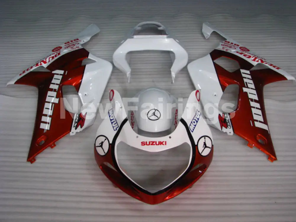 Wine Red and White Jordan - GSX-R600 01-03 Fairing Kit -